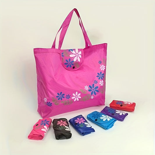 6pcs Reusable Shopping Bags Folding Storage Bags Nordic Printing- Leak-proof Closure- Polyester - Folding Portable- Rectangle Large Capacity for Home Shopping\u002FCommuting\u002FSupermarket Stocking Multi-functional storage device Eco-friendl